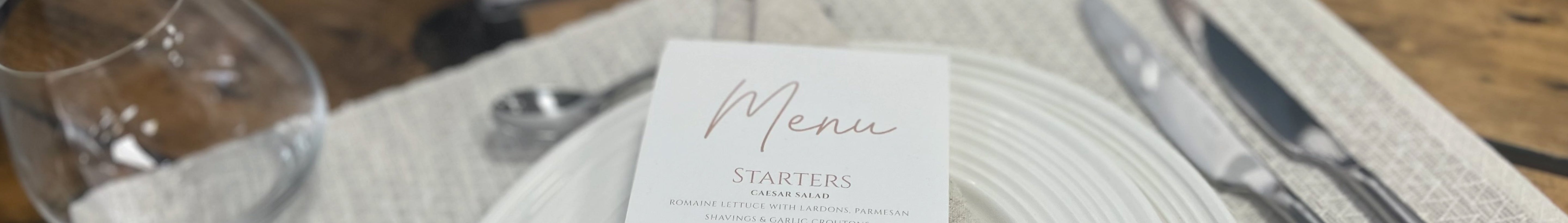 Wedding Table Setting with Menu