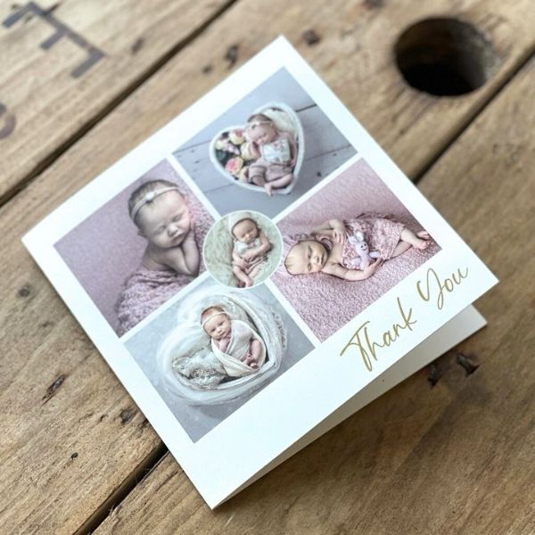 Folded Greeting & Thank You Cards, printed on 350g Silk Premium Card