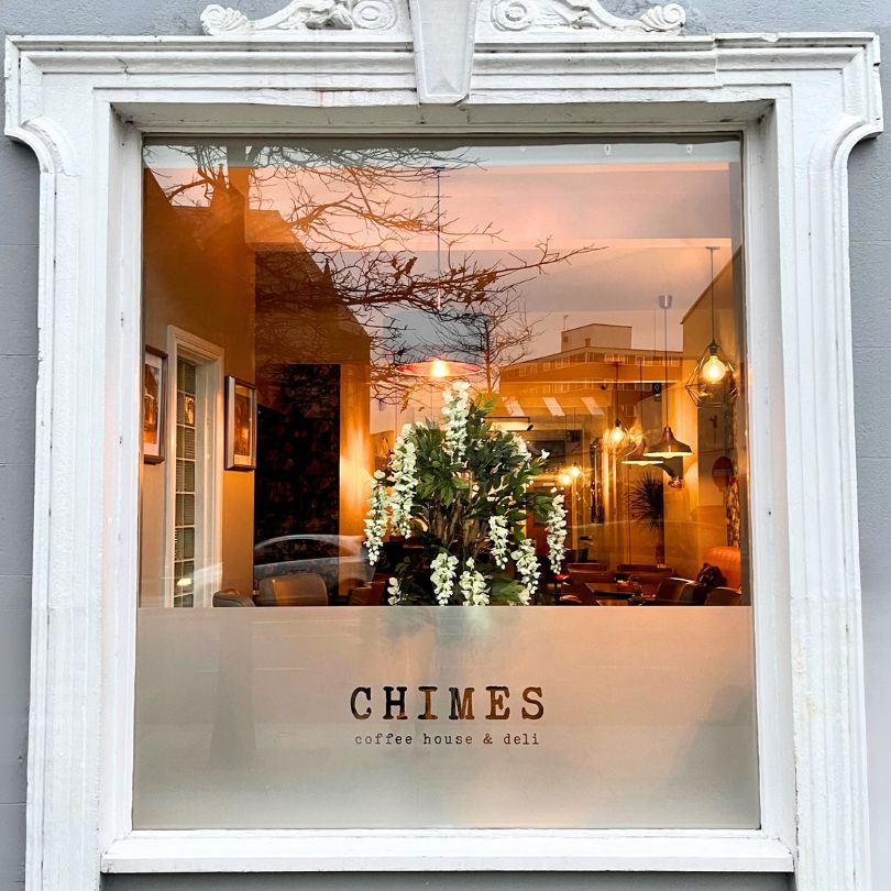 Shop Signage Chimes with Frosted Window Graphics