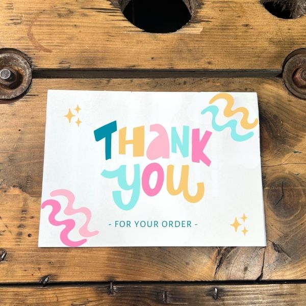 Colourful Thank You Cards, Printed on 350 Silk Premium Card