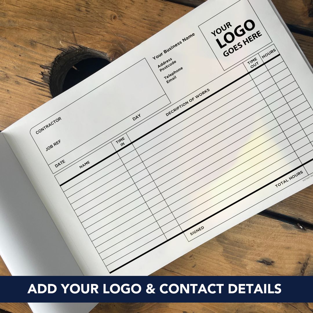 Jobsheets / Worksheets add your logo and contact details