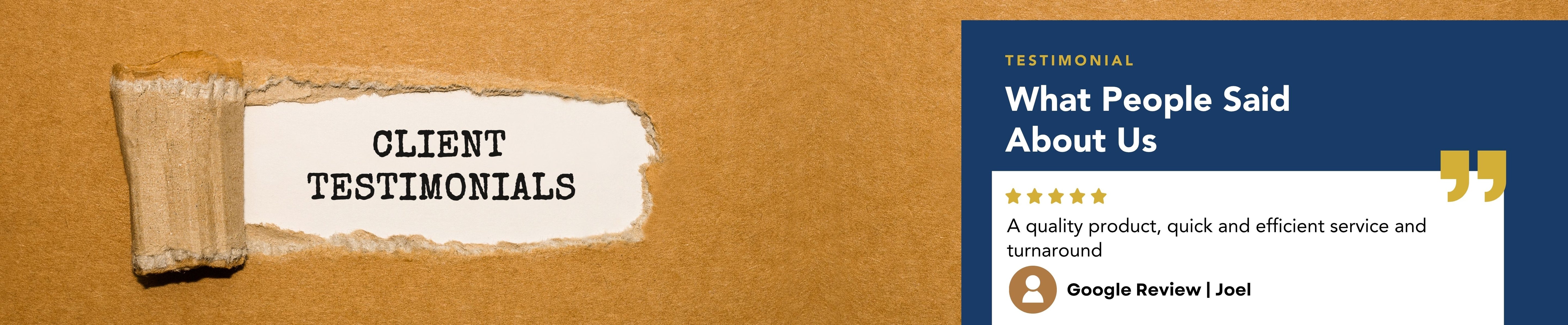 A customers google review