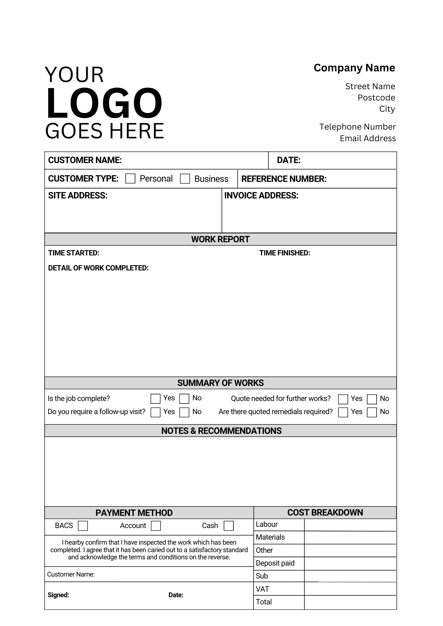 Electrician NCR Book work sheets
