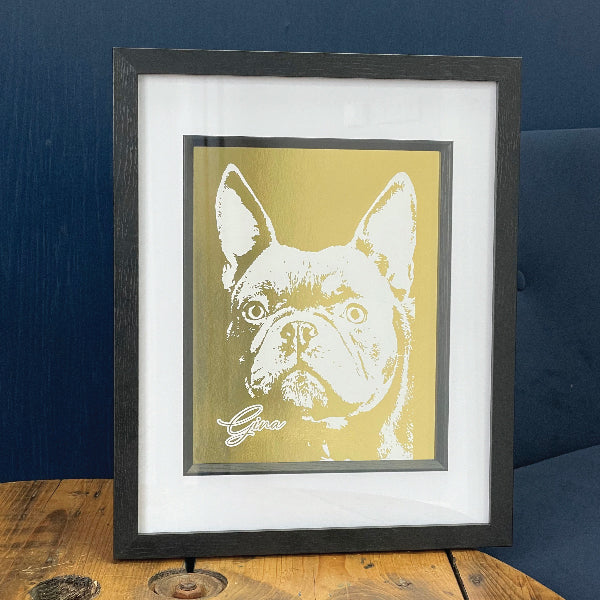 Foiling Photographs of a dog Gina