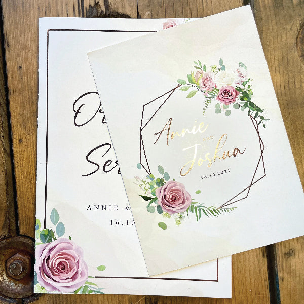 Gold Foiling Wedding invitation, printed on 350g Silk Premium Card