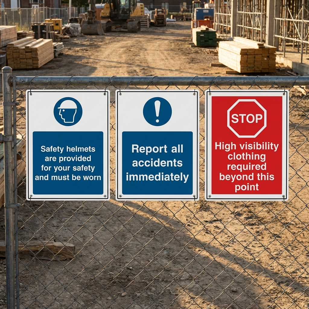 Safety Signs at a construction site