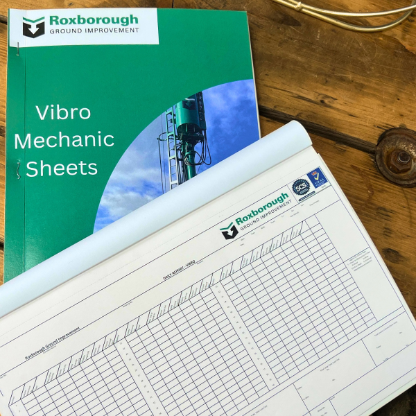 Green and white stapled books on wooden table