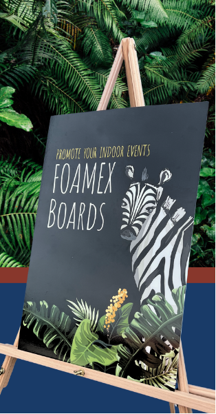 Trade Show Foamex Board on a jungle background