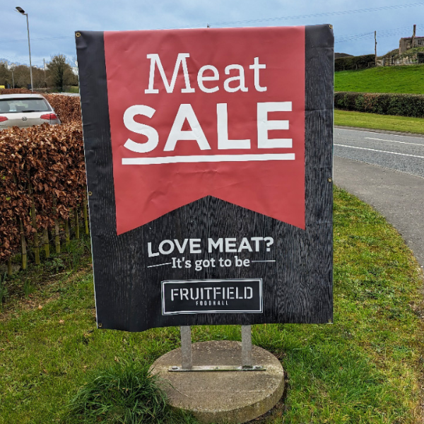 Meat sale forecourt overbag at Fruitfield