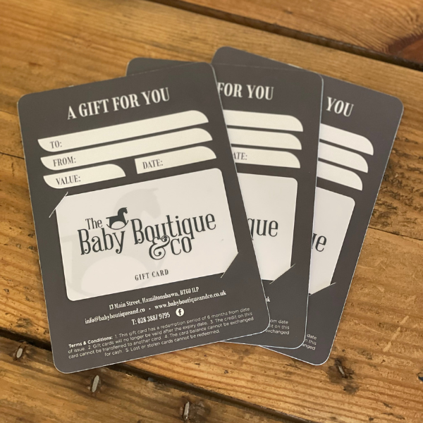 Gift Card holder with plastic gift card for The Baby Boutique & Co.