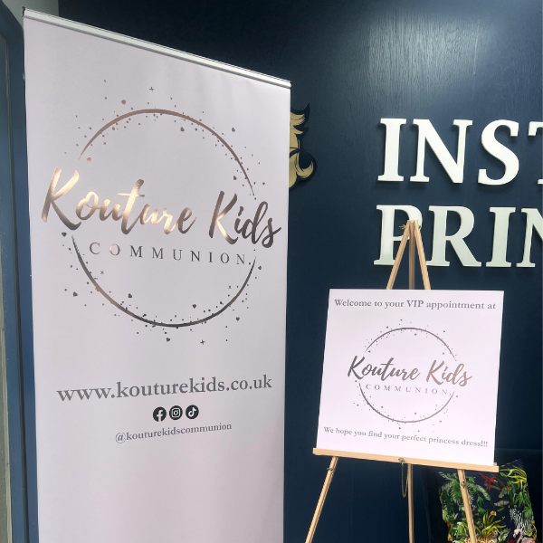 kourture kids pop up banner and foamex board