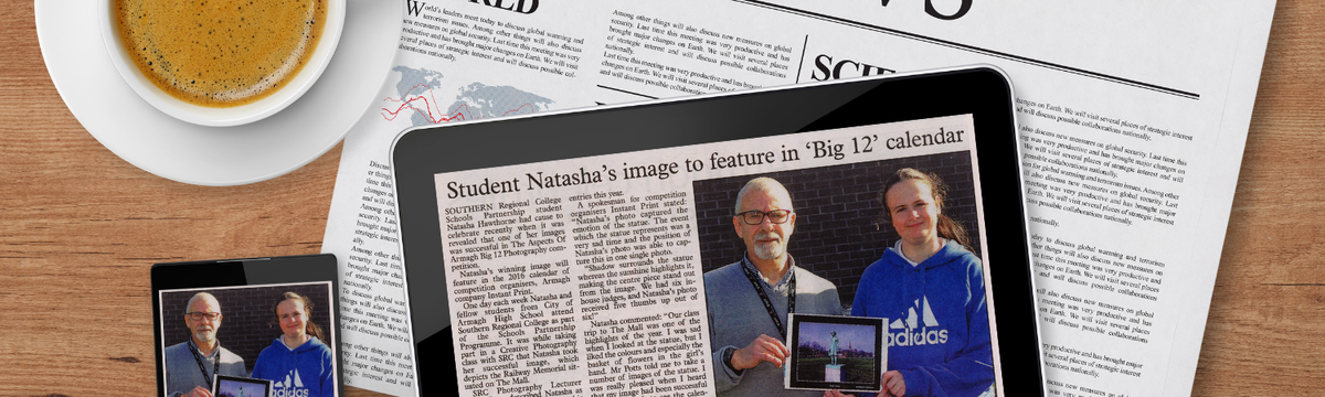 Newsaper article showing Natasha's Image