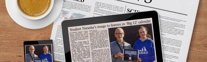 Newsaper article showing Natasha's Image