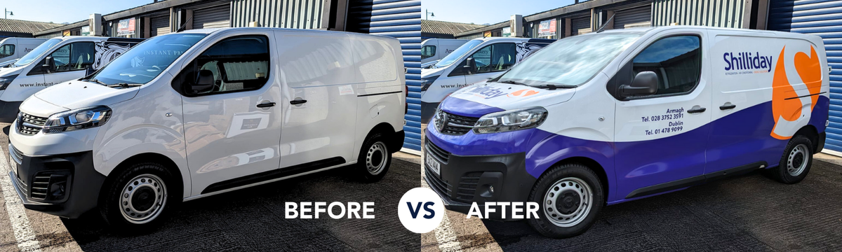 vehicle graphic design before and after