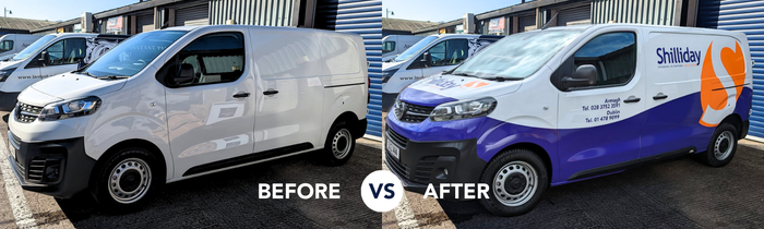 vehicle graphic design before and after