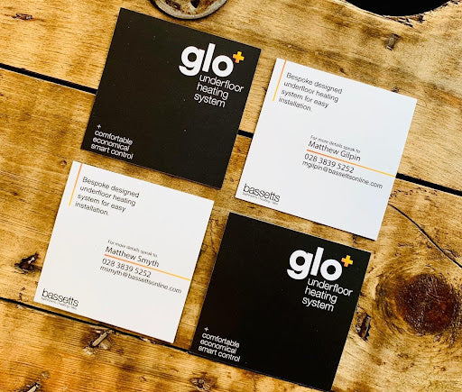 4 Square Business Cards Black and White