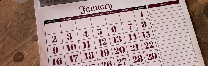 Red and White Calendar 2022