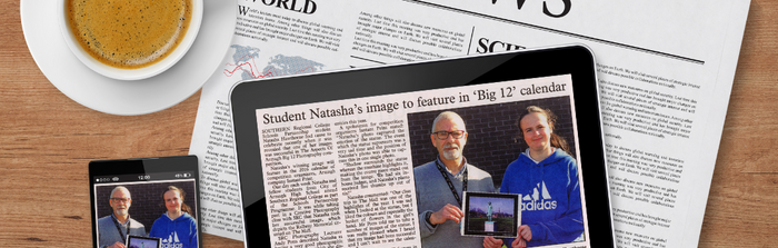 Newsaper article showing Natasha's Image