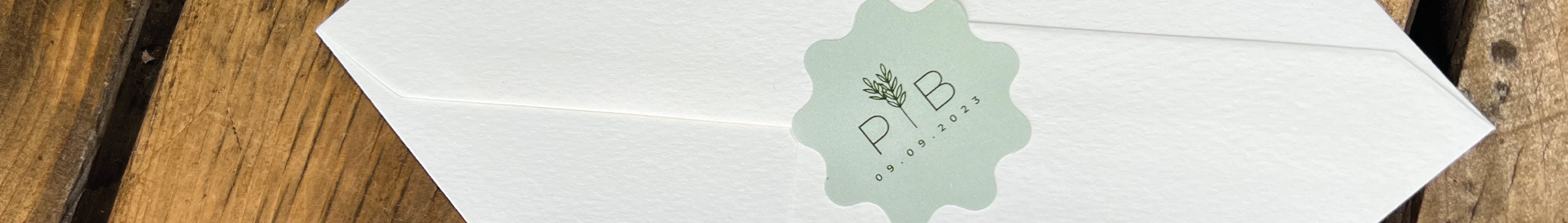 Custom Wedding Shape Stickers on a Envelop