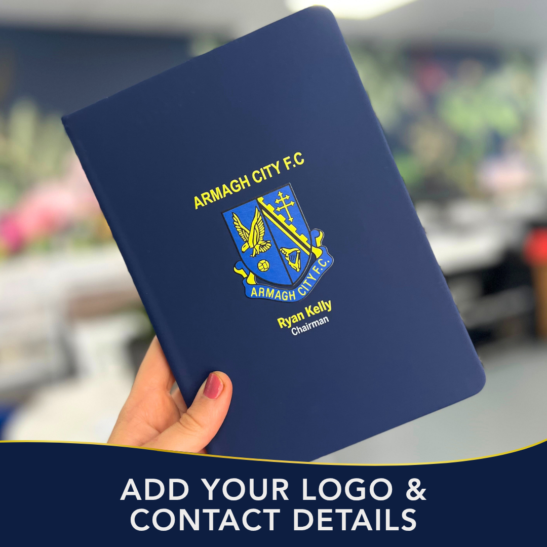 Navy and yellow A5 notebook 