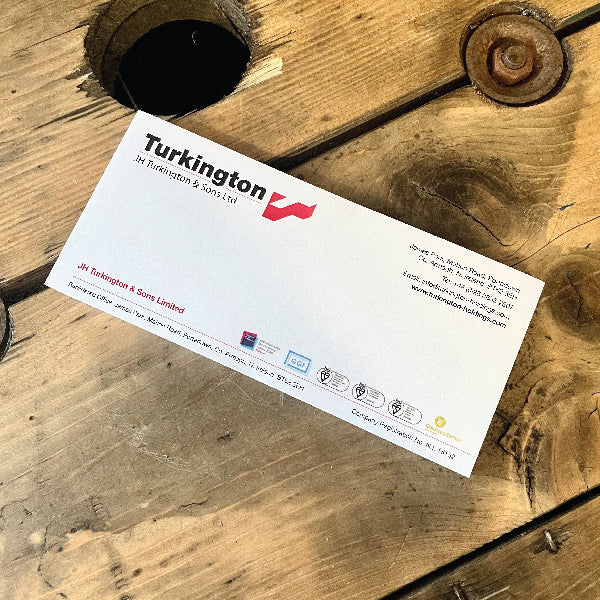 Compliment Slips for Turkingtons, print on 150g premium paper