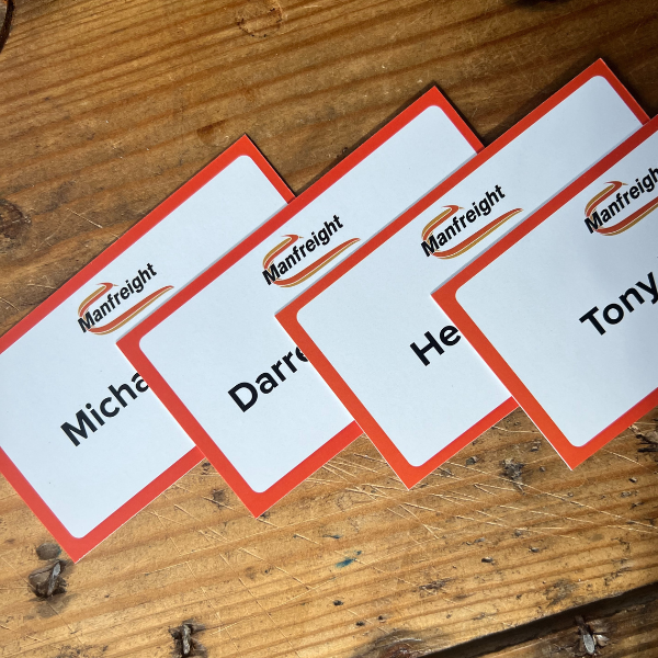 Orange and white manfreight ID Cards