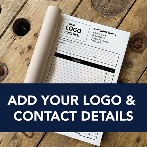 Invoice Book - add your logo and contact details