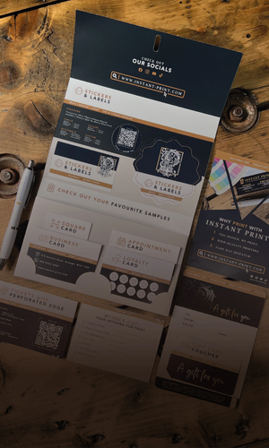 instant print ni sample pack laid out on wooden table